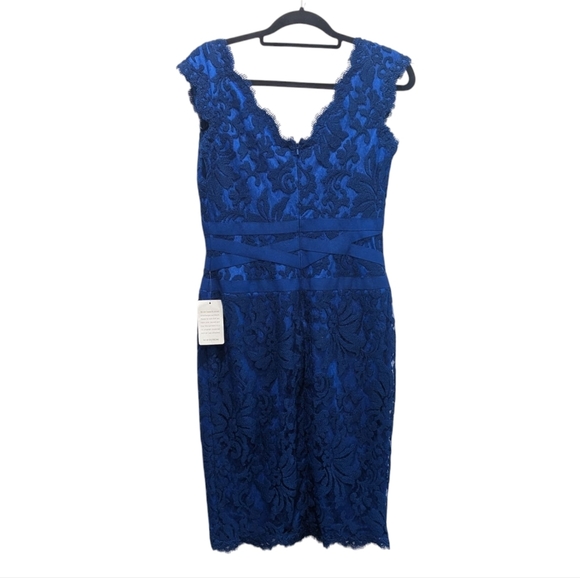 NWT Tadashi Shoji Embroidered Lace Marna Blue Cocktail Dress Size 6 - Picture 11 of 13